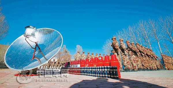 清潔環(huán)保的太陽能熱水灶